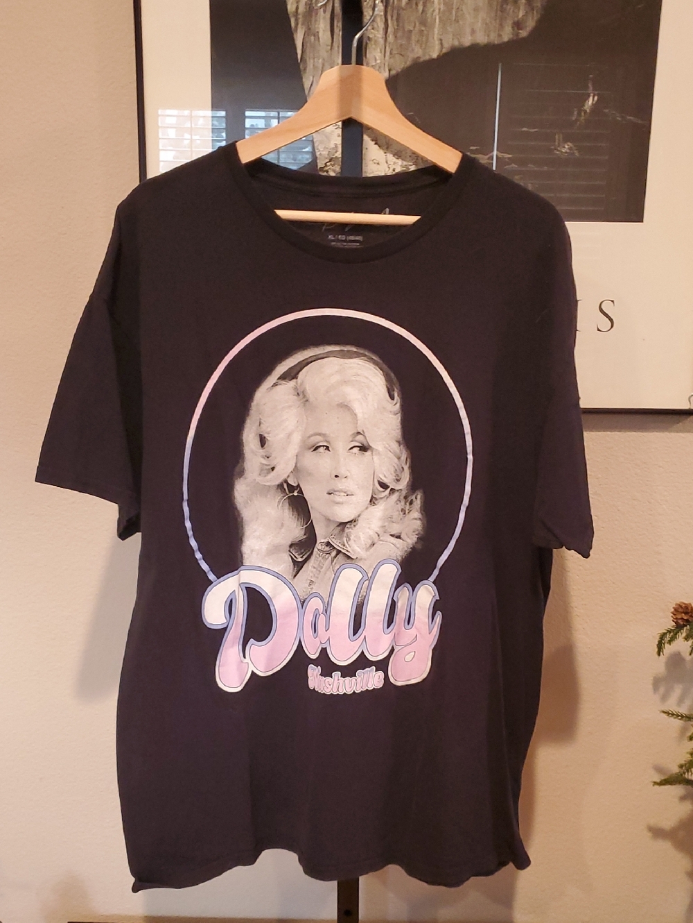 #43 Dolly Black Graphic Tee with White Script and Butterfly